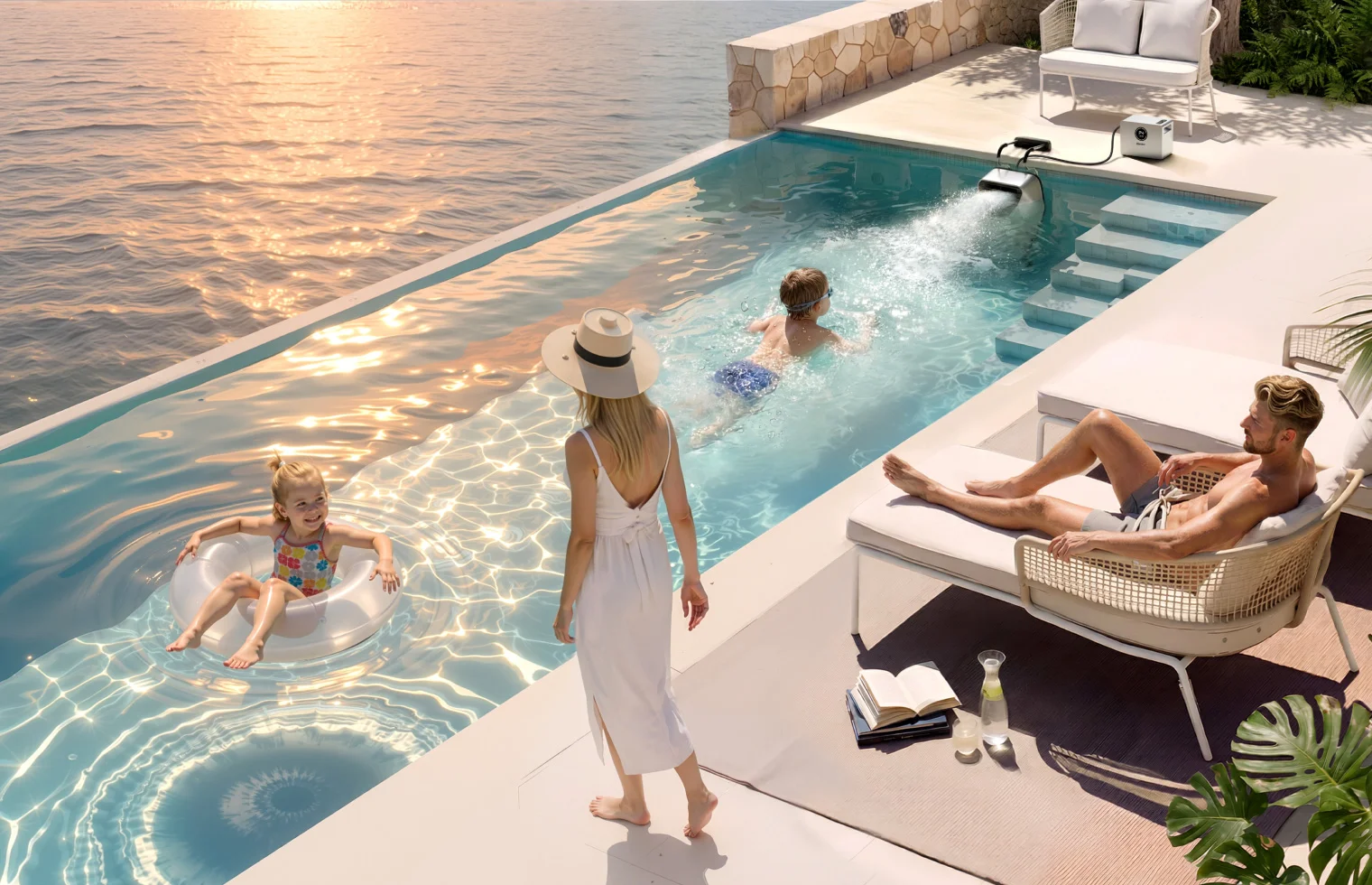 iGarden Swim Jet X Series avec autonomie de batterie de 10 heures pour une baignade en piscine toute la journée