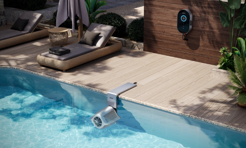La Swim Jet Série P permet le passage des câbles dans la terrasse de la piscine