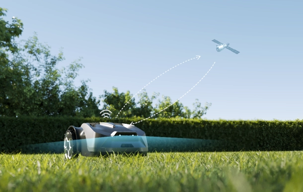 iGarden R Series utilisant NetRTK et la vision stéréo pour scanner et naviguer le long d'une haie de jardin