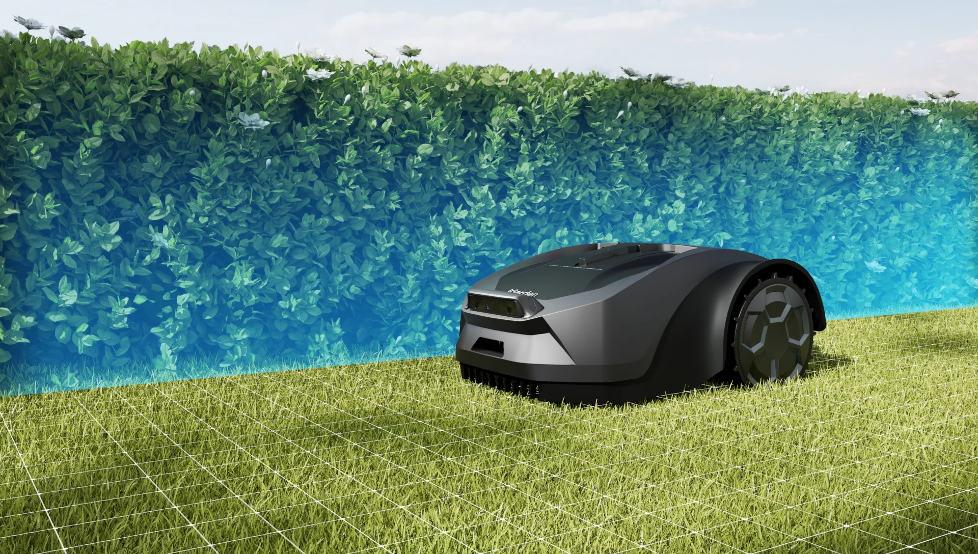 Le robot tondeuse iGarden série R cartographie la pelouse avec une précision centimétrique