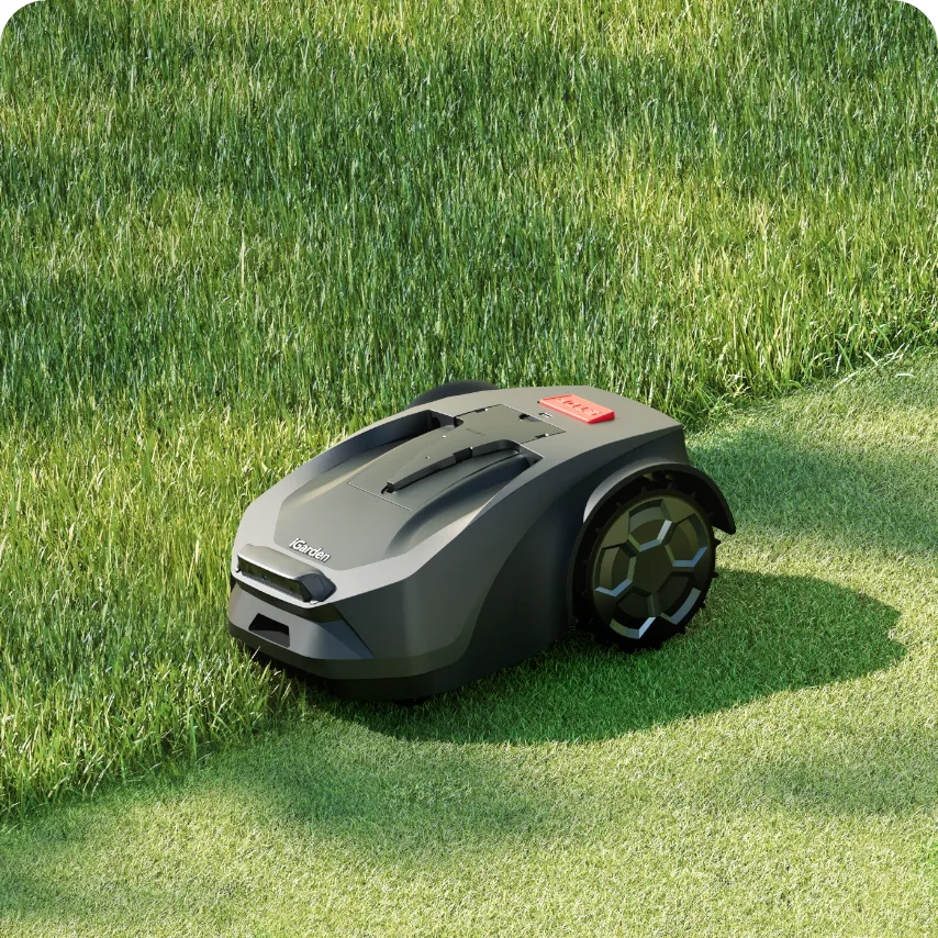 Le robot tondeuse iGarden série R tond la pelouse à l'heure programmée