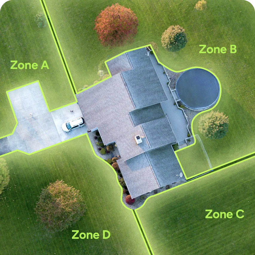 Zone de tonte personnelle définie via l'application iGarden