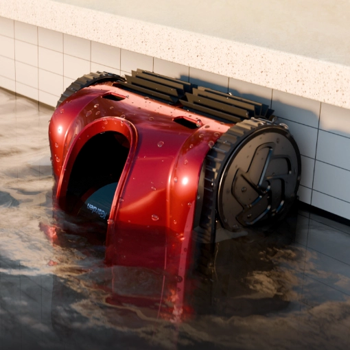 iGarden Pool Cleaner K Pro nettoyant la ligne de flottaison de la surface de la piscine jusqu'au bord