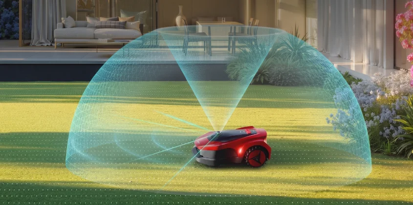 Série iGarden L AWD utilisant la navigation Smart LiDAR et la vision IA pour une cartographie précise de la pelouse